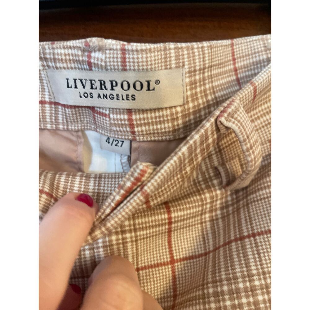 Liverpool plaid cropped pencil pant size 27/4 - Picture 3 of 6